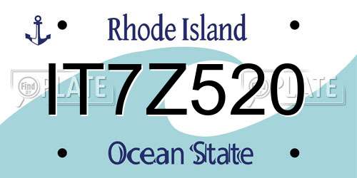 IT7Z520 Rhode Island License Plate
