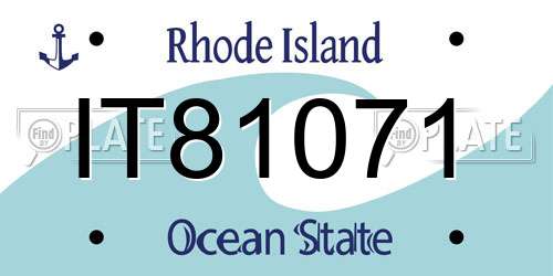 IT81071 Rhode Island License Plate