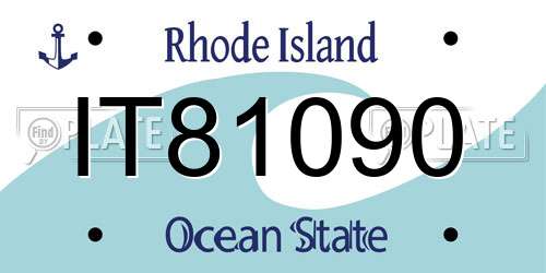 IT81090 Rhode Island License Plate