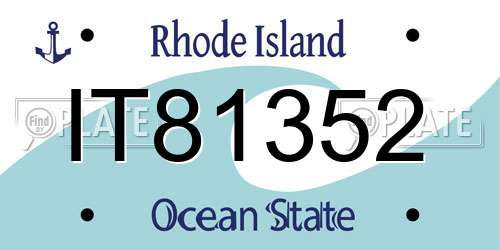 IT81352 Rhode Island License Plate
