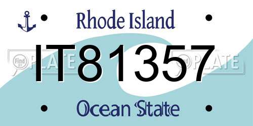 IT81357 Rhode Island License Plate