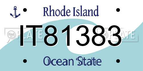 IT81383 Rhode Island License Plate