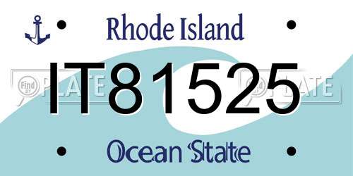 IT81525 Rhode Island License Plate