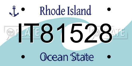 IT81528 Rhode Island License Plate