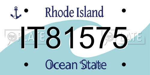 IT81575 Rhode Island License Plate