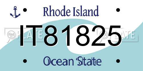 IT81825 Rhode Island License Plate