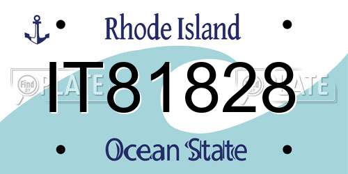 IT81828 Rhode Island License Plate