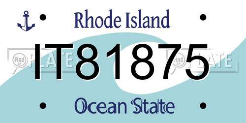 IT81875 Rhode Island License Plate