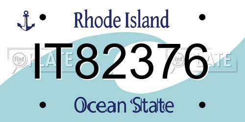 IT82376 Rhode Island License Plate