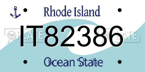 IT82386 Rhode Island License Plate