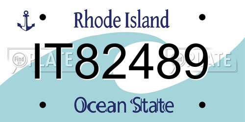 IT82489 Rhode Island License Plate