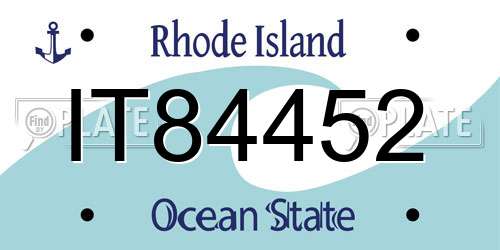 IT84452 Rhode Island License Plate