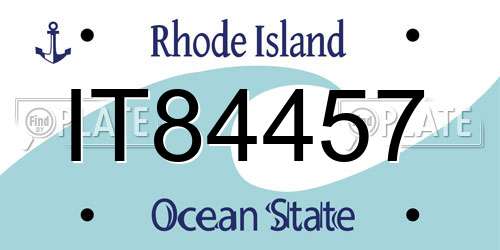 IT84457 Rhode Island License Plate
