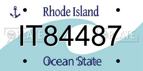 IT84487 Rhode Island License Plate
