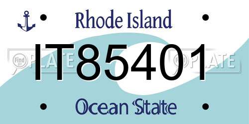 IT85401 Rhode Island License Plate