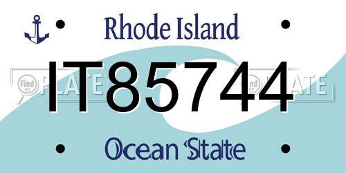 IT85744 Rhode Island License Plate