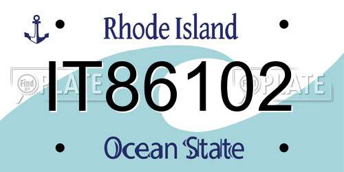 IT86102 Rhode Island License Plate