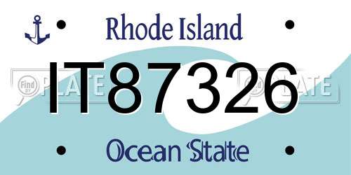 IT87326 Rhode Island License Plate