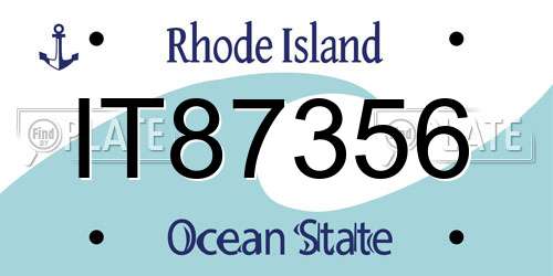 IT87356 Rhode Island License Plate