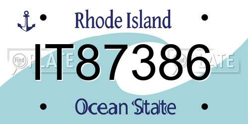 IT87386 Rhode Island License Plate