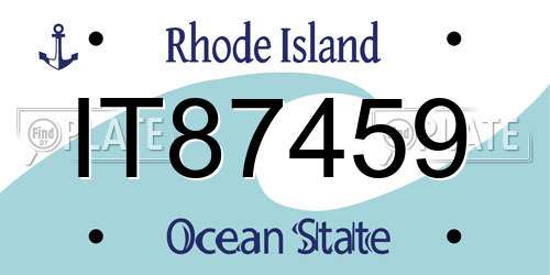 IT87459 Rhode Island License Plate