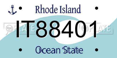 IT88401 Rhode Island License Plate