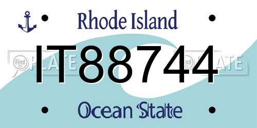 IT88744 Rhode Island License Plate