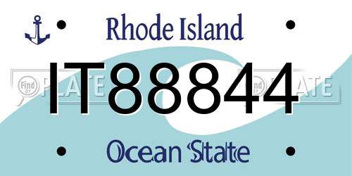 IT88844 Rhode Island License Plate
