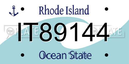 IT89144 Rhode Island License Plate