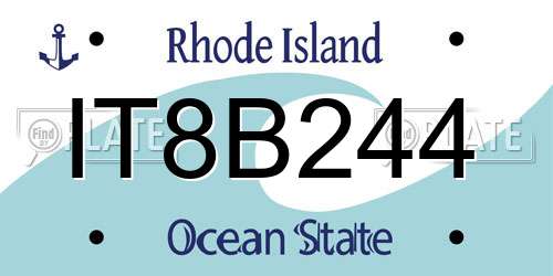 IT8B244 Rhode Island License Plate