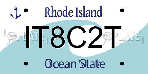 IT8C2T Rhode Island License Plate