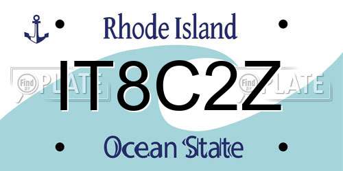 IT8C2Z Rhode Island License Plate