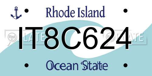 IT8C624 Rhode Island License Plate
