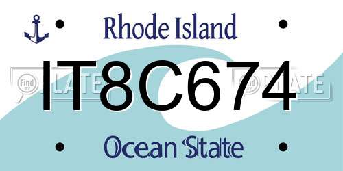 IT8C674 Rhode Island License Plate