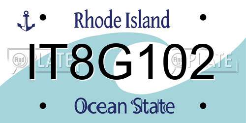 IT8G102 Rhode Island License Plate