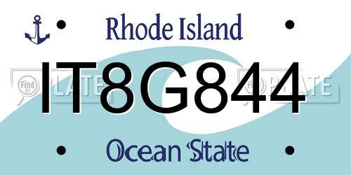IT8G844 Rhode Island License Plate