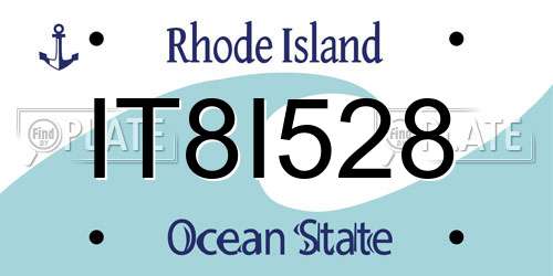 IT8I528 Rhode Island License Plate