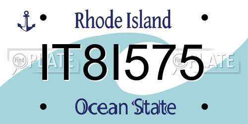 IT8I575 Rhode Island License Plate