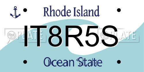 IT8R5S Rhode Island License Plate