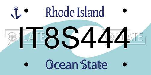 IT8S444 Rhode Island License Plate
