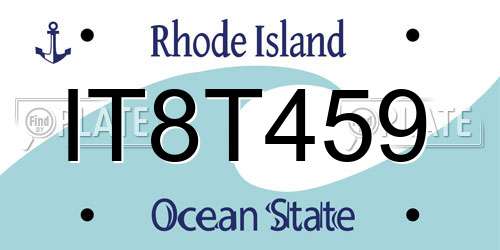 IT8T459 Rhode Island License Plate