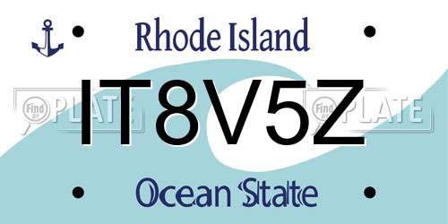 IT8V5Z Rhode Island License Plate