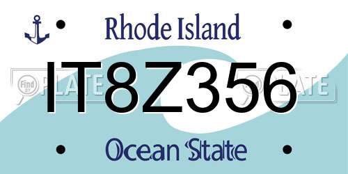 IT8Z356 Rhode Island License Plate