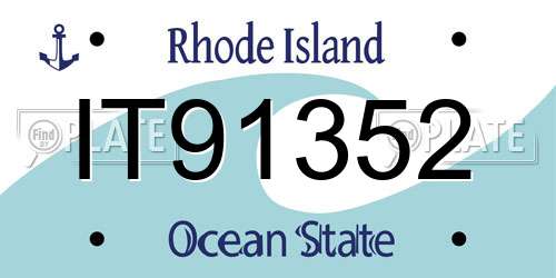 IT91352 Rhode Island License Plate