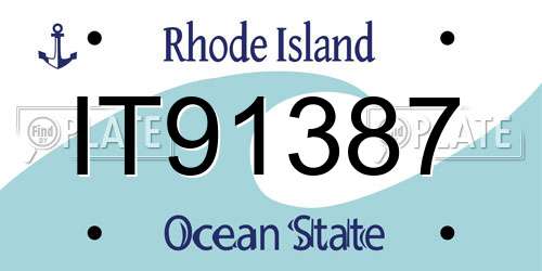 IT91387 Rhode Island License Plate
