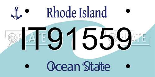 IT91559 Rhode Island License Plate