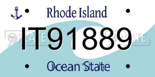IT91889 Rhode Island License Plate