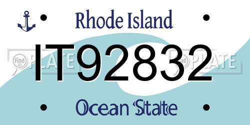 IT92832 Rhode Island License Plate
