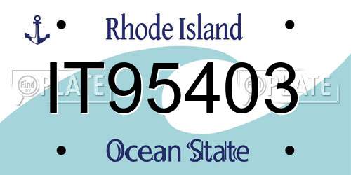 IT95403 Rhode Island License Plate