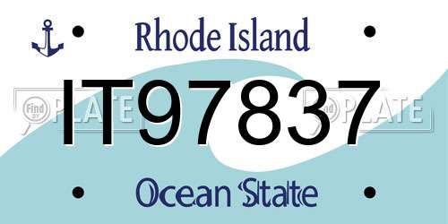 IT97837 Rhode Island License Plate